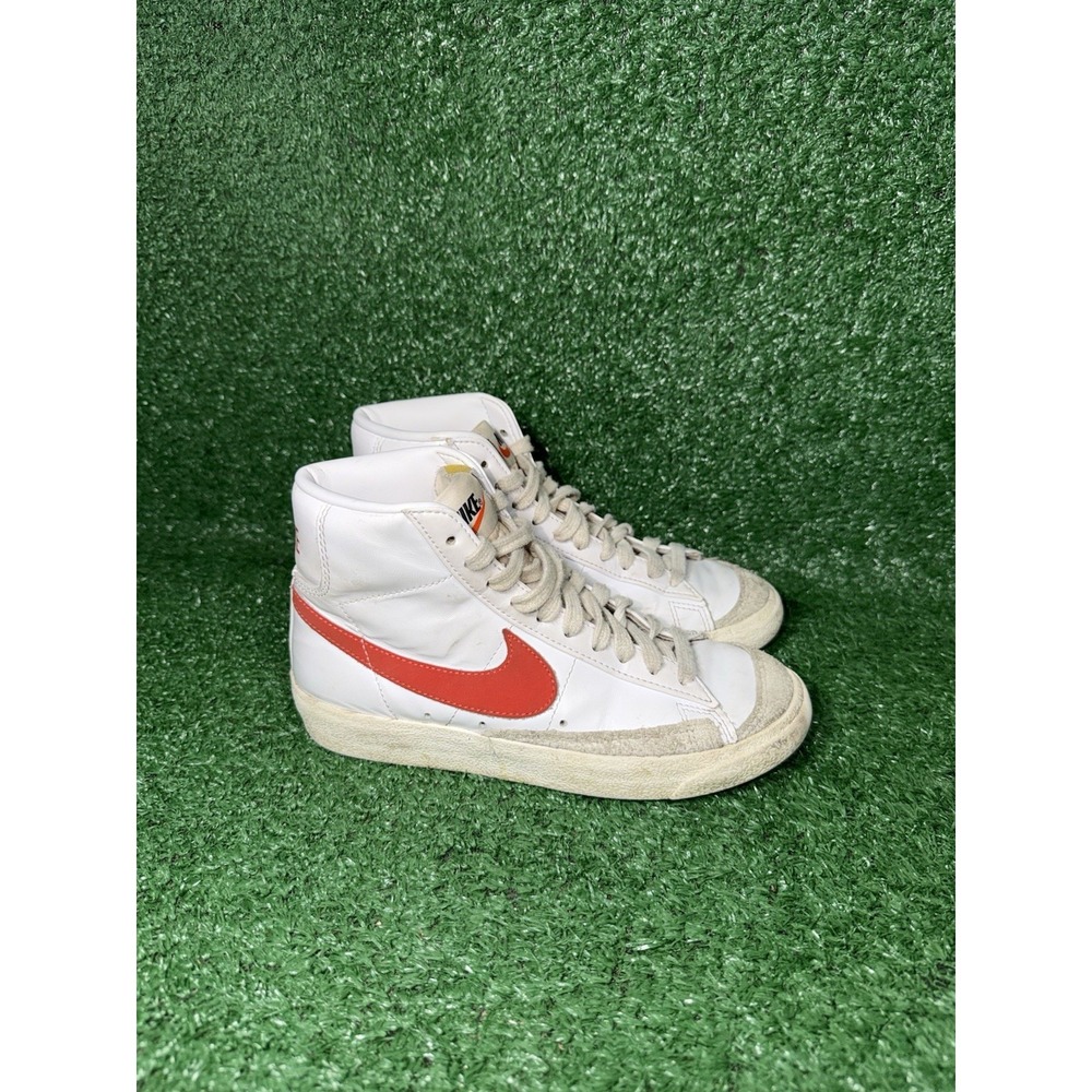 Nike Blazer Mid 77 Vintage Women Size 5.5 White Red Skate Shoes‎ Casual Sneakers